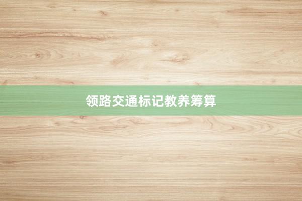 领路交通标记教养筹算